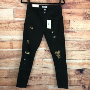 Judy Blue Black Distressed Leopard Jeans